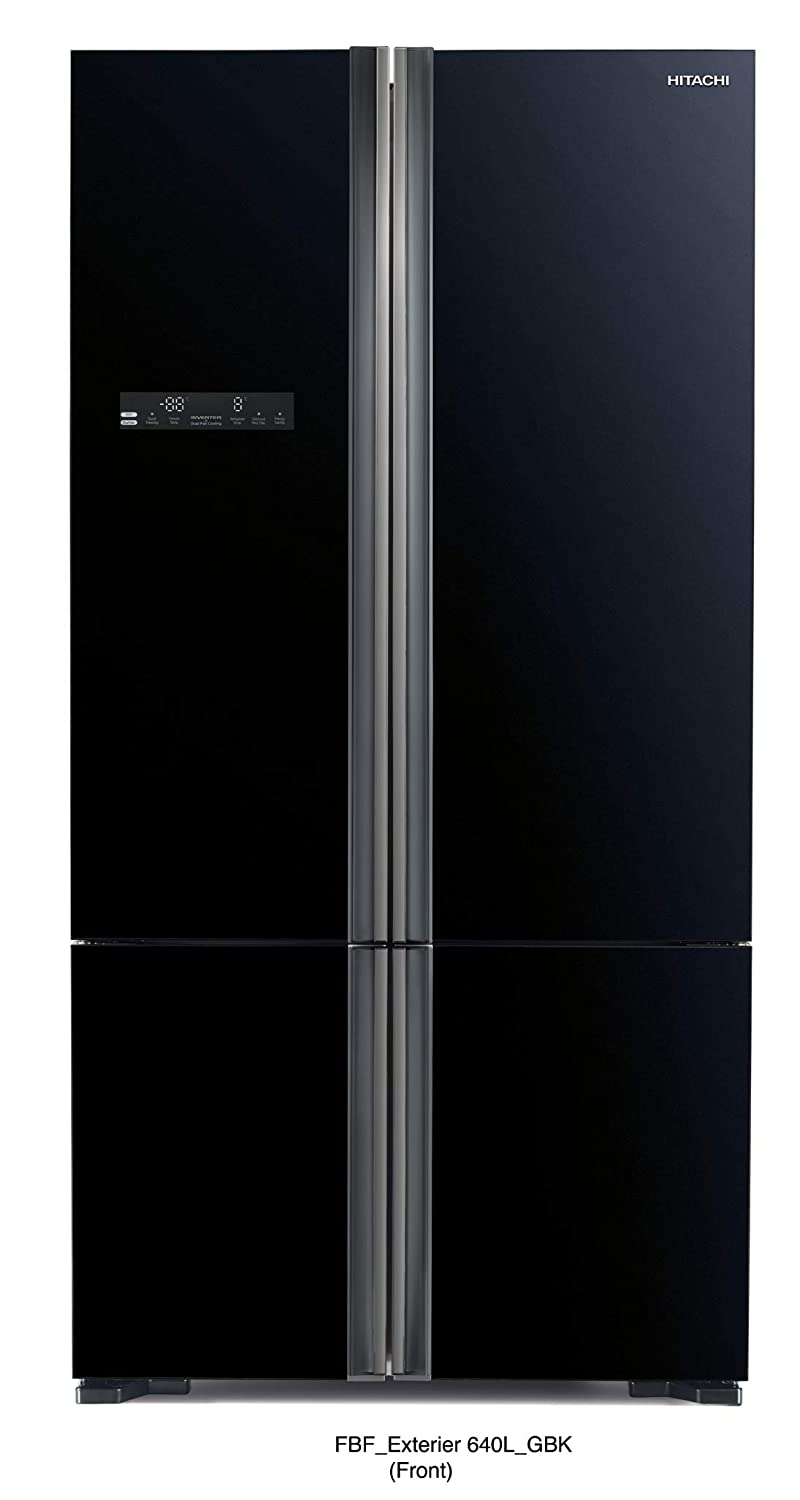 Hitachi French Door Refrigerator 650 Litres Inverter R-WB730PND5 (GBK) V2.0 Glass Black