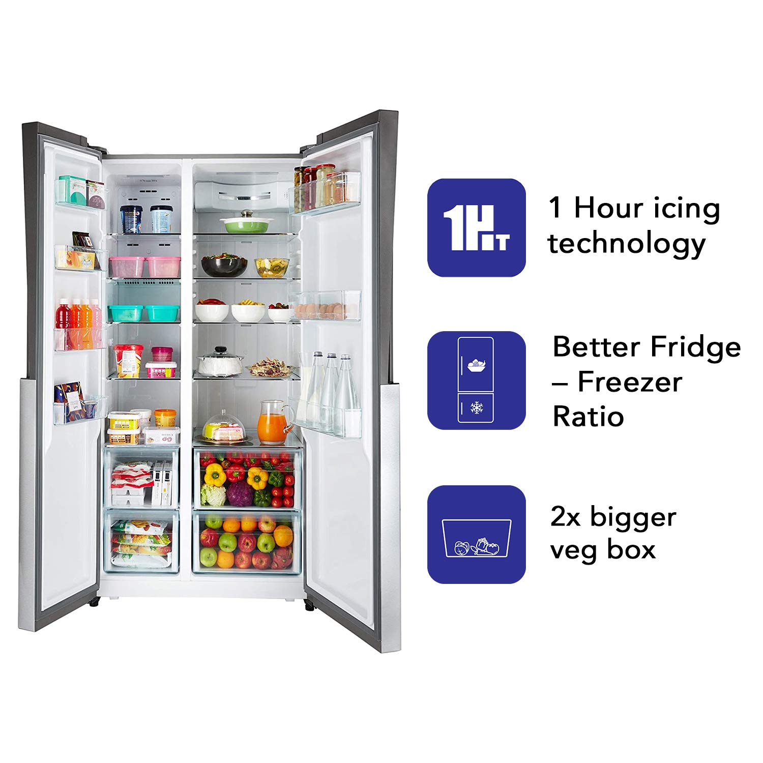 Buy Haier Side By Side Refrigerator 565 Litres Inverter Hrf 619ss Shiny Steel Side By Side Refrigerator Online From Lotus Electronics In India Buy Latest Side By Side Refrigerator Online At Best
