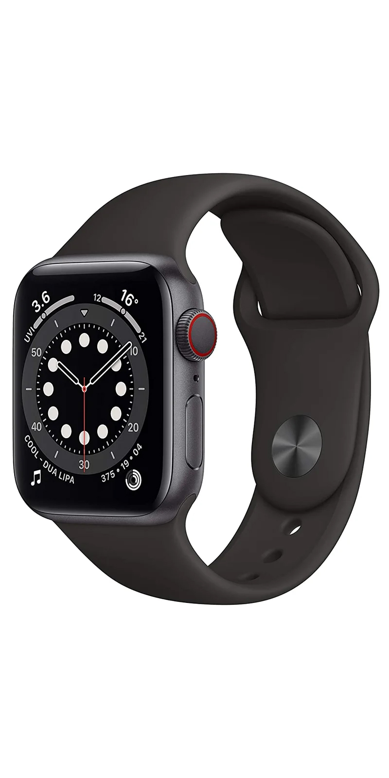 Buy Apple smart watch S6 44 SG AL BLK SP CEL MG2E3HN/A Online From