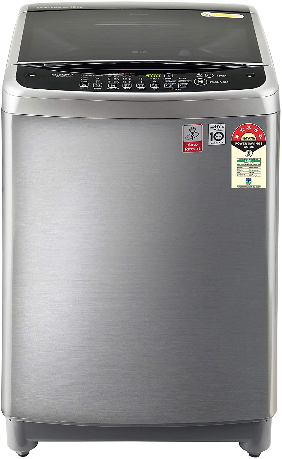 LG Top Load Automatic Washing Machine 10.0 Kg 5 Star Inverter T10SJSS1Z Free Silver