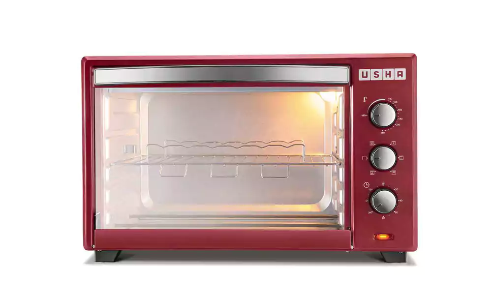 Usha Oven, Toaster & Griller 42 Litre 2000 Watts 3642 RCSS Stainless Steel & Wine