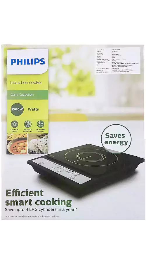 Buy Philips Induction Cooker 1500 Watts HD4920/00 Black Online From ...