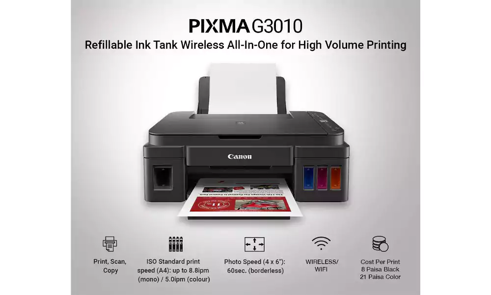 Buy Canon Ink Tank MultiFunction Printer AIO G3010 Online From Lotus Electronics in India Buy