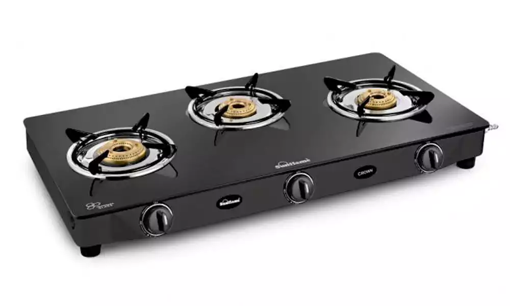 Sunflame Gas Stove 3 Burner GT 3B AURA BK Black