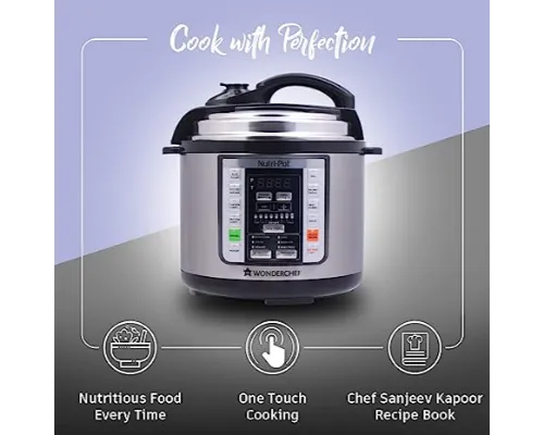 Buy Wonderchef Rice Cooker 6 Litre Electric Pressure Cooker with 7-in-1 ...