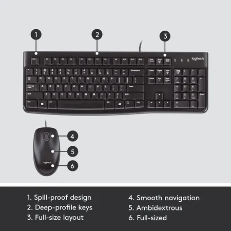 Buy Logitech Keyboard & Mouse Combo Wired MK 120 Online From Lotus ...