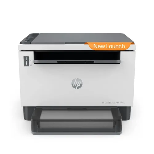 HP Laser Multi-Function Printer Tank - Print, Copy, Scan AIO 1005W White Grey