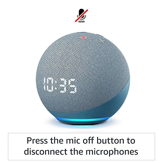 Buy Amazon Bluetooth Speaker Echo Dot 4th Gen (with Clock) Blue Online