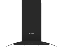 Faber Celling Mounted Chimney 90cm 1000m³/hr FEEL ISOLA Smart DTC BK Black With Curve Glass