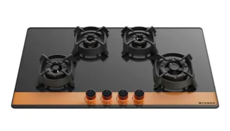 Faber Hob 4 Burner UTOPIA PRO HT 804 BR CI Toughened Black Glass