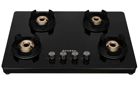 Faber Gas Stove 4 Burner NiOS DLX 754 BB BK Black