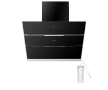 Faber Wall Mounted Chimney 90cm 1500m³/hr BOLT FL SW SC BK Black Tempered Glass