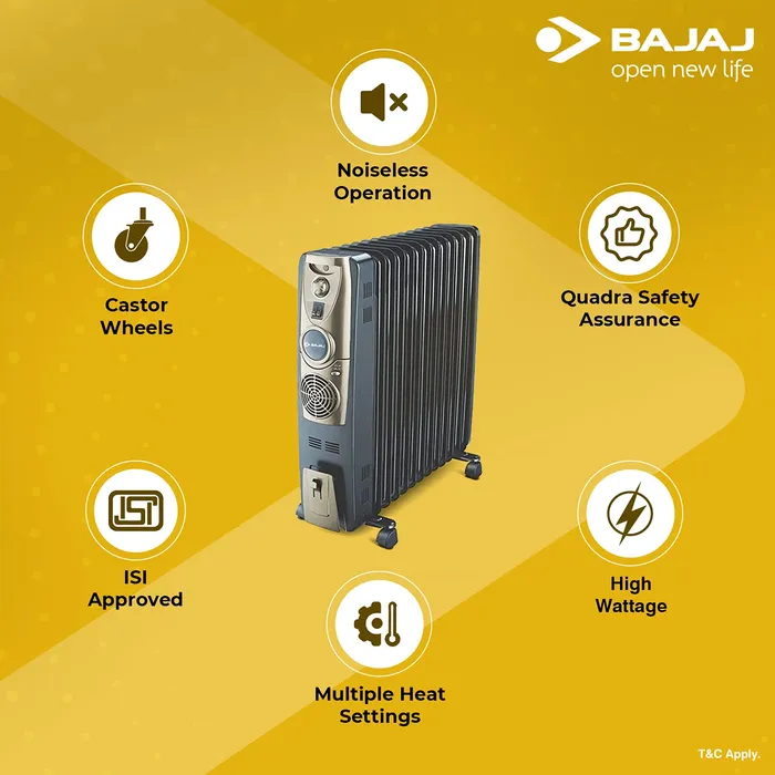 Buy Bajaj Ofr Room Heater 2500 Watts Oil Filed Radiator Majesty Rh 13