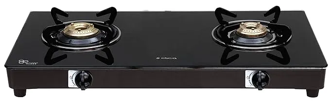 Elica Gas Stove 2 Burner Glass Top 662 CT VETRO BLK (DF) Black