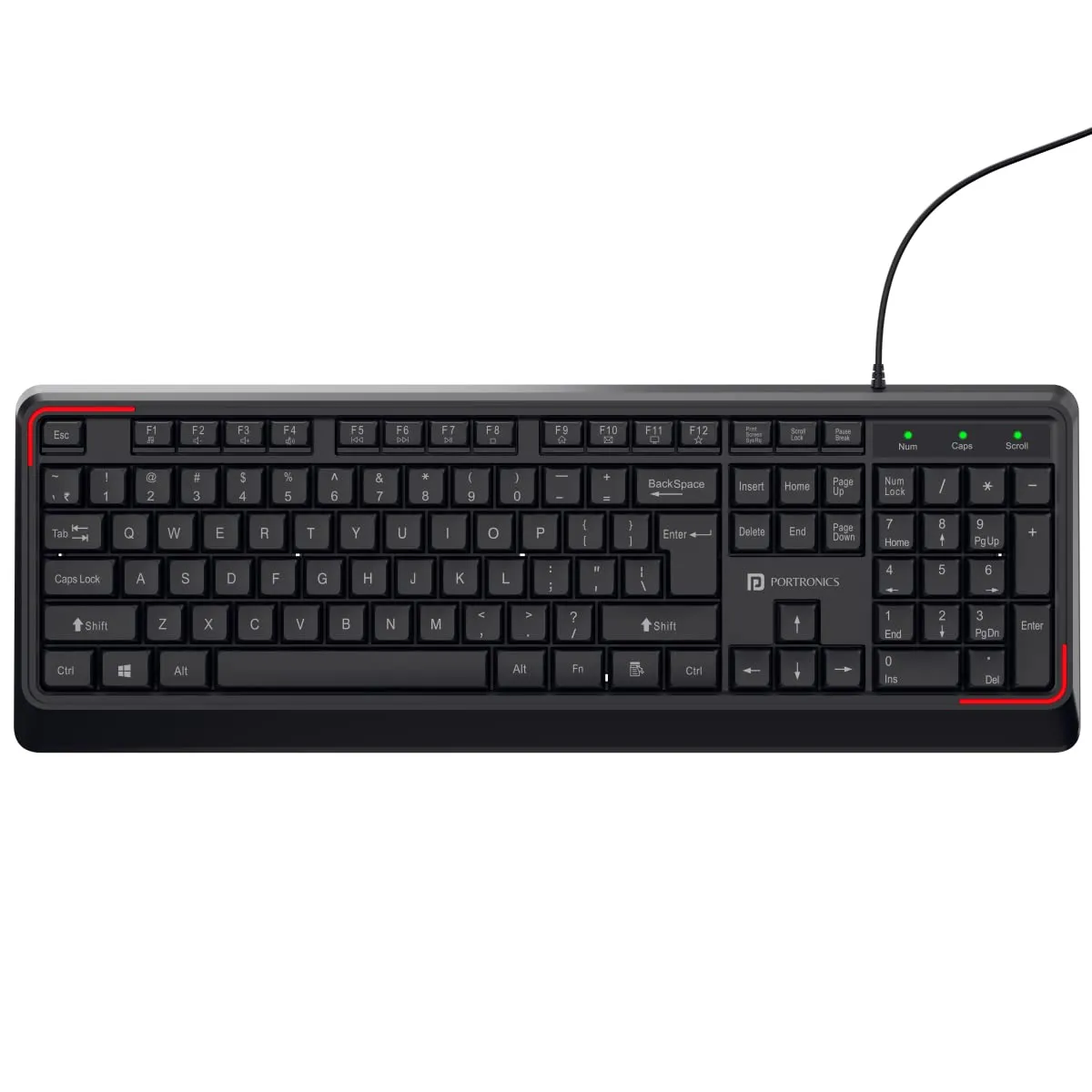 Portronics Keyboard Wired Gaming KI PAD POR 1778 Black