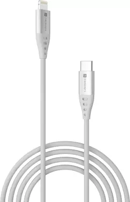 Portronics Data Cable 20W Quick Charge Type C to Lightning Konnect L1 POR 1649/POR1648 White/Black