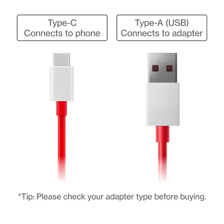 OnePlus Data Cable SUPERVOOC Type-A to Type-C C201A 100cm Red
