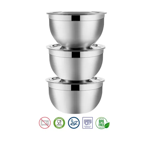 Buy Kraft Multipurpose Bowl Set Pcs With Cover Stainless Steel Pbwc Online From Lotus