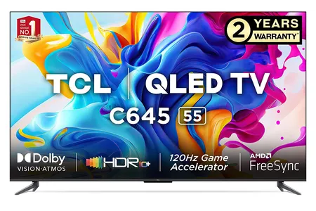 TCL QLED TV 139 cm (55 inches) Android 55C645 Black