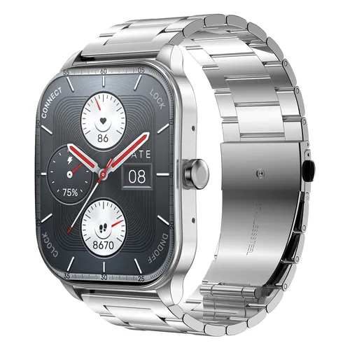 Amazfit Smart Watch 49.7 MM(1.96 Inches) POP-3S Metallic Silver