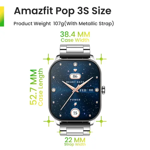 Amazfit Pop 3S with 1.96″ AMOLED display, Bluetooth calling, up to 12 days  of battery life launching in India soon