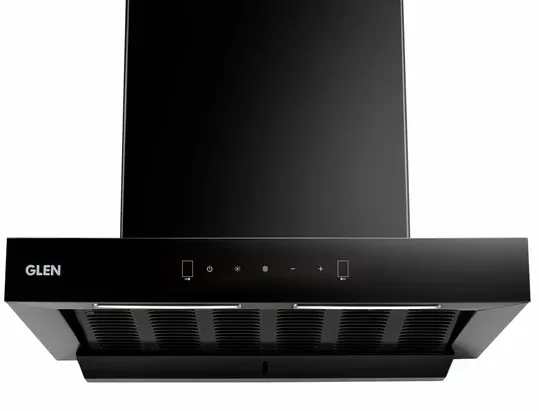 Glen Wall Mounted Chimney 60cm 1200m³/h GL 6052 BL FL With MS Auto Clean Black