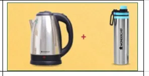 Wonderchef Kettle Stainless Steel 1.8 Litre + SS Bottle 750 ml 63154737