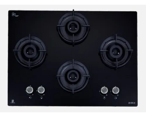 Elica Hob 4 Burner FLEXI 470 LOTUS IND HD BRASS (AI) Black