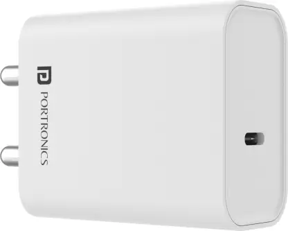 Portronics Mobile Charger 25W Type C without Cable Adapto 25 POR 1633 / POR 2619 White