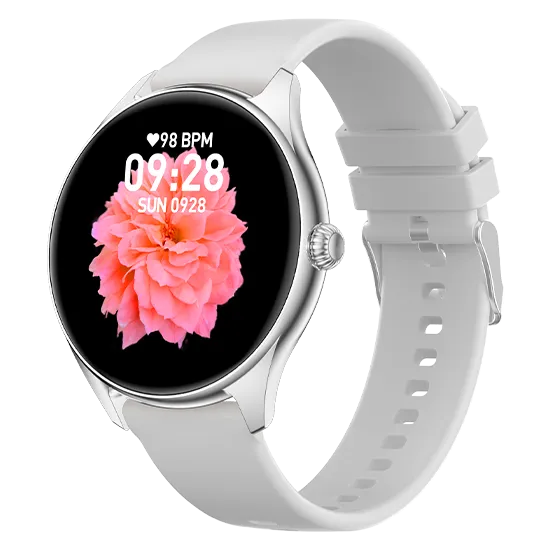Fire Boltt Smart Watch 36.3mm (1.43 Inches) Phoenix Amoled Bsw196 Silver Grey