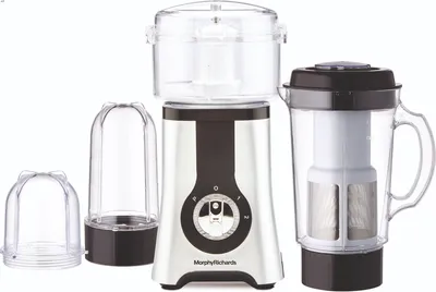 Morphy Richards Hand Blender 400 Watts 4 Jar 4 in 1 BlendMaster Table Blender Silver & Black