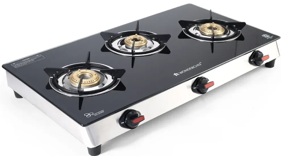 Wonderchef Gas Stove 3 Burner Galaxy Glass Top AI - 63154813