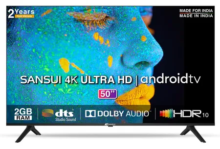 Sansui 4K Ultra HD TV 126 cm (50 inches) Android JSW50GSUHD Black