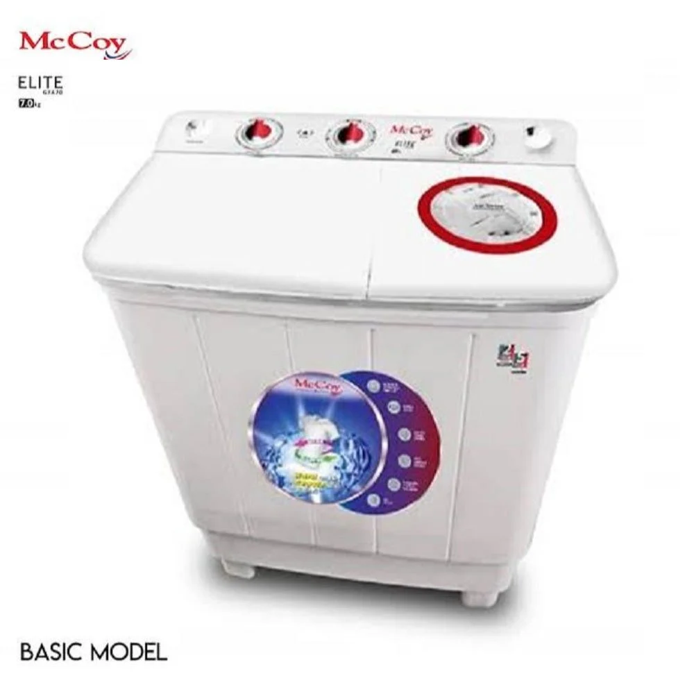 McCoy Semi Automatic Washing Machine 7.0 Kg 5 Star MC-Elite POA-70 White (Base)