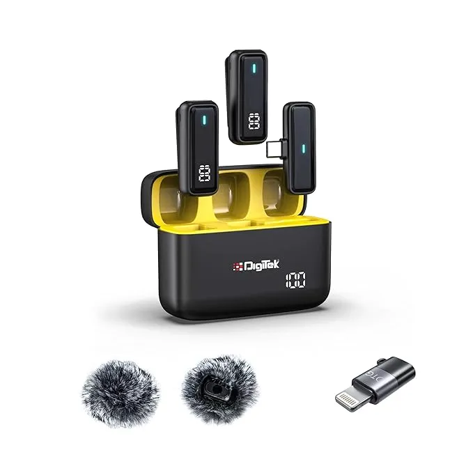 DigiTek Microphones with ANC Mode 50m Wireless Range DWM-105