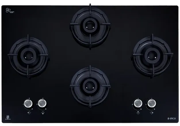 Elica Hob 4 Burner FLEXI 491 LOTUS IND HD BRASS Black