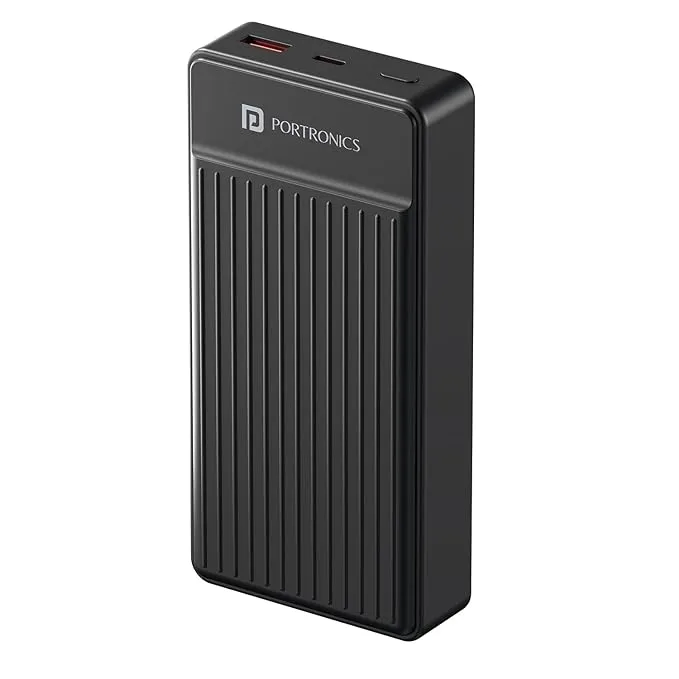 Portronics Power Bank Luxcell B 20K mAh Power Bank with 22.5W POR 2181 Black