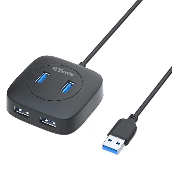Portronics Power Bank Mport 4A 4 Ports USB Hub POR 1159 Black