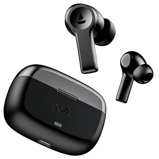 Boat Wireless Ear Phone TWS Airdopes Flex 454 ANC Gunmetal Black