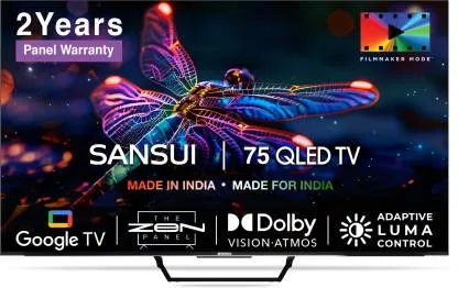 Sansui 4K Ultra HD TV 190 cm (75 inches) Android JSW75GSQLED Black