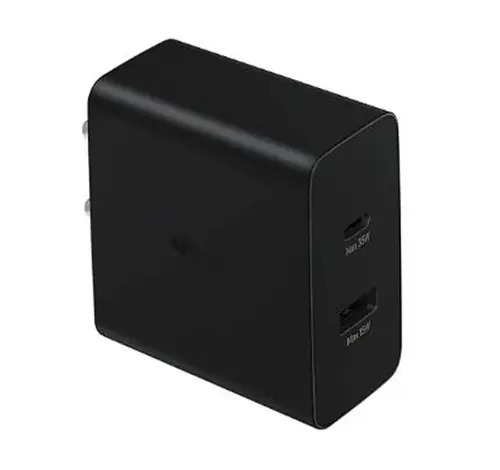 Samsung Mobile Charger 35 W Dual Port, Type-C & USB-A, Fast Charger EP-TA220N Black