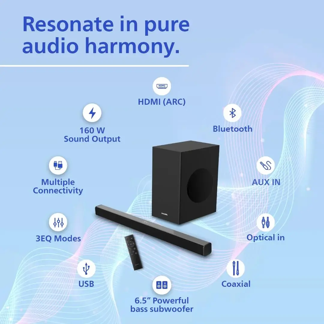 Philips Bluetooth Speaker Black 2.1Ch 160W TAB4228/94