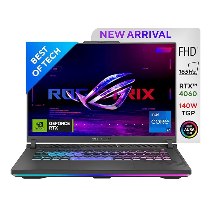 Asus Gaming Laptop i7-13650HX,16GB,1TB SSD,15.6 FHD,8GB RTX4060, Backlit KB,Win11,Office 2021 ROG Strix G16 G614JV-N3474WS Eclipse Gray