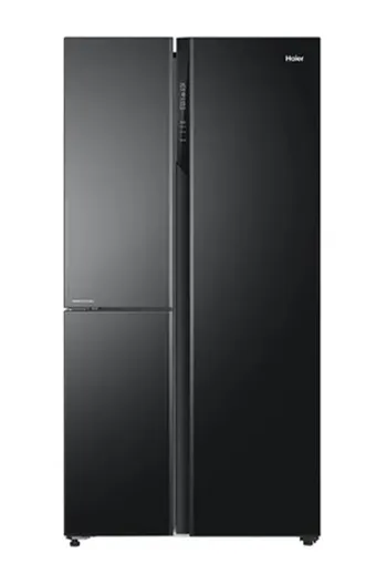 Haier Side By Side Refrigerator 598 Litres 3 Star Inverter HRT-683KGU1 Black Glass