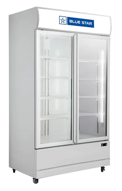 Blue Star Display Cooler 730 Litres Double Glass Door VC800CD White