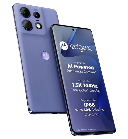 Motorola Android Smartphone Edge 50 Pro 5G (12GB RAM,256GB ROM) with 125W Charger PB1H0006IN Luxe Lavender