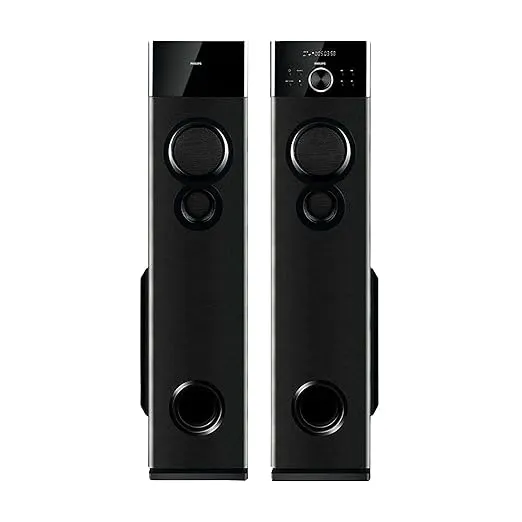Philips Tower Speaker 2.0CH 130W with Bluetooth, Optical Connectivity Black SPA9125/94
