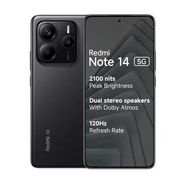 Redmi Android Smartphone Note 14 5G (8GB RAM, 128GB Storage/ROM) MZB0I1LIN Titan Black