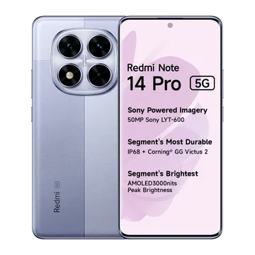 Redmi Android Smartphone Note 14 Pro 5G (8GB RAM, 128GB Storage/ROM) MZB0ICMIN Phantom Purple