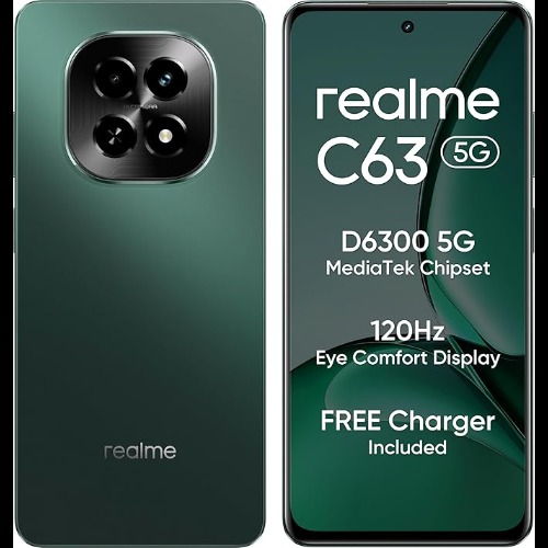 Realme Android Smartphone C63 5G (4GB RAM, 128 GB Storage/ROM) RMX3950 Forest Green